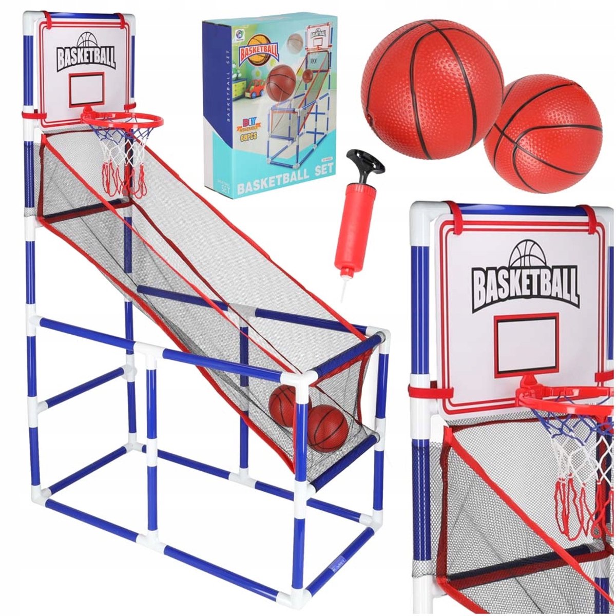 Draagbaar Basketbalspel met 2 Ballen en Pomp voor Kinderen