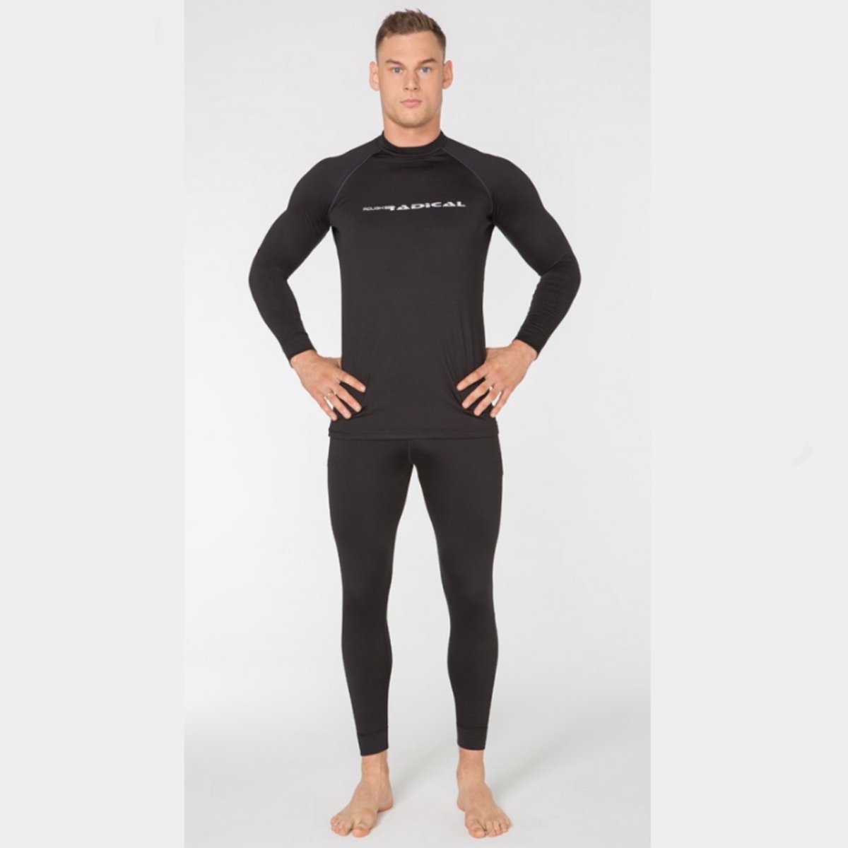 ROUGH RADICAL MAGNUM thermisch ondergoed set (shirt en broek) zwart maat L + GRATIS bivakmuts