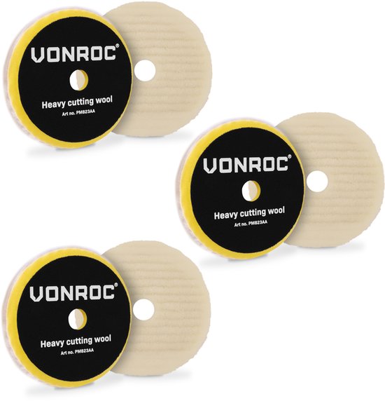 Disques de polissage en laine VONROC - Ø 125 mm – Lot de 3