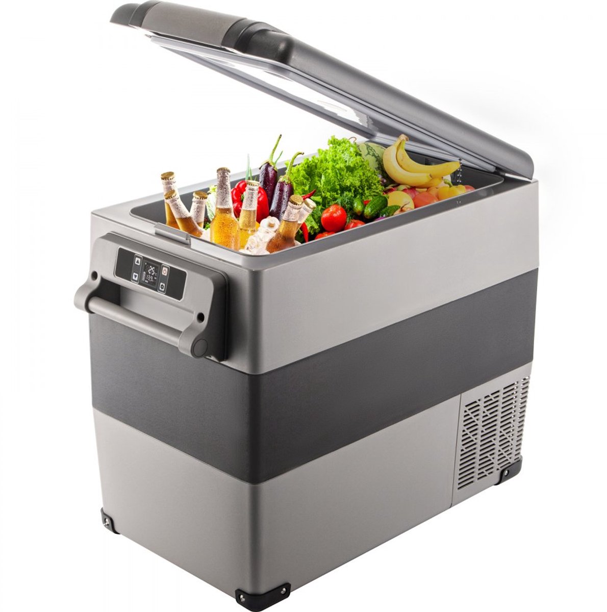 Compressor Koelbox - Draagbare Autokoelkast 55 L - 220 V 45 W - Batterijbescherming - 2 Stroomkabels - Voor Auto, Vrachtwagen en Boot