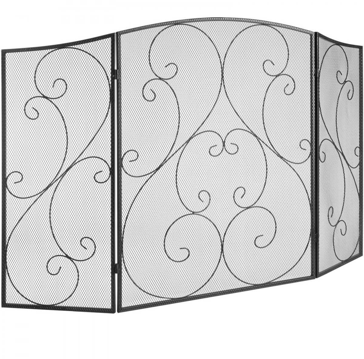 Haardscherm - Vonkenscherm 3-delig - Breedte 121,9 cm - IJzeren - Vrijstaand - Vintage Stijl - Bescherming tegen Vonken