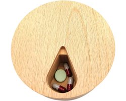 Houten pillendoos 7 dagen op maat gemaakte organizer gemaakt van natuurlijk hout 11×11×3CM