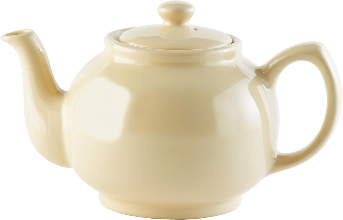 Klassieke Engelse Theepot van Aardewerk voor 6 Kopjes - Crèmebeige