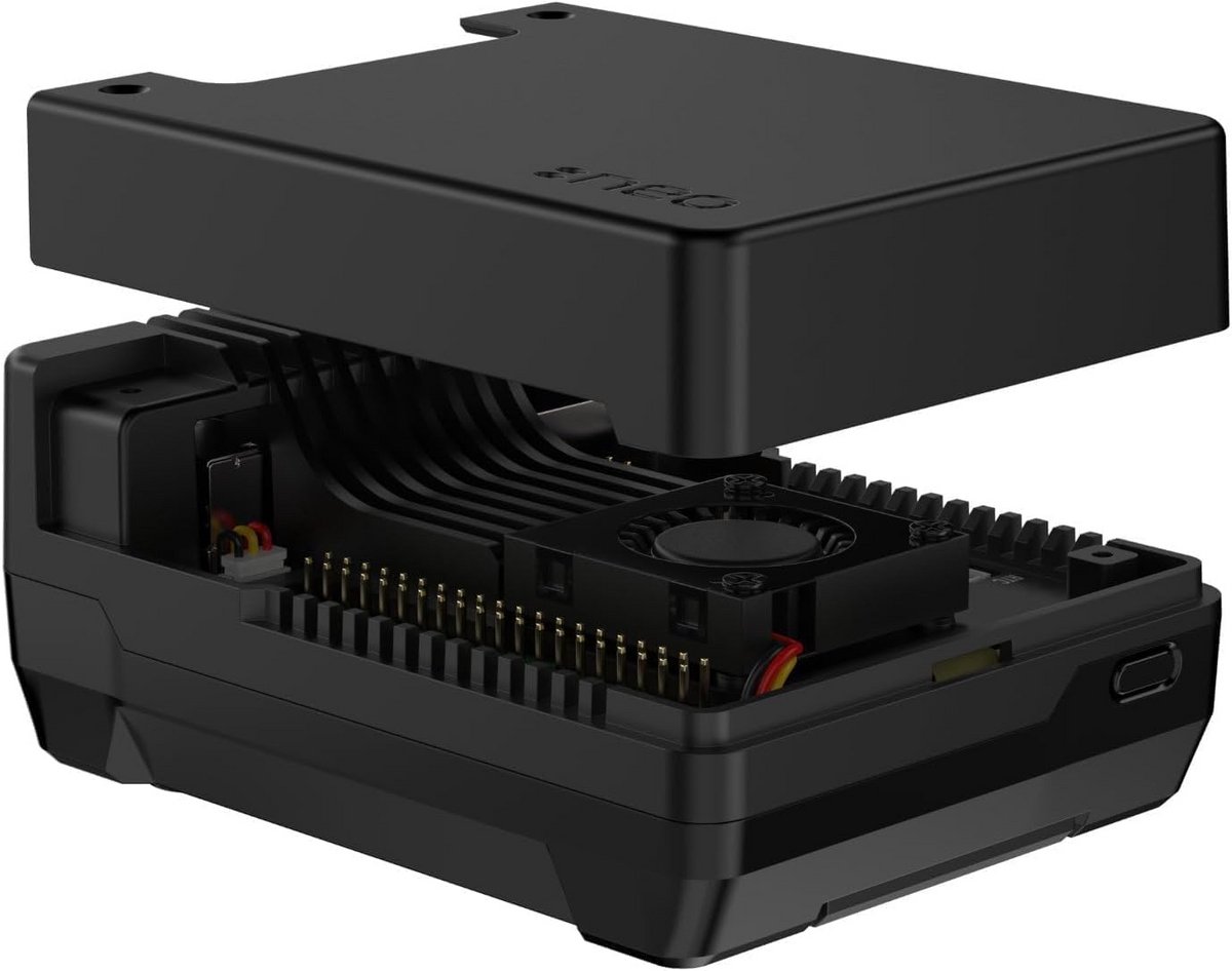 Aluminium Behuizing voor M.2 NVMe SSD's met Ventilator voor Raspberry Pi 5