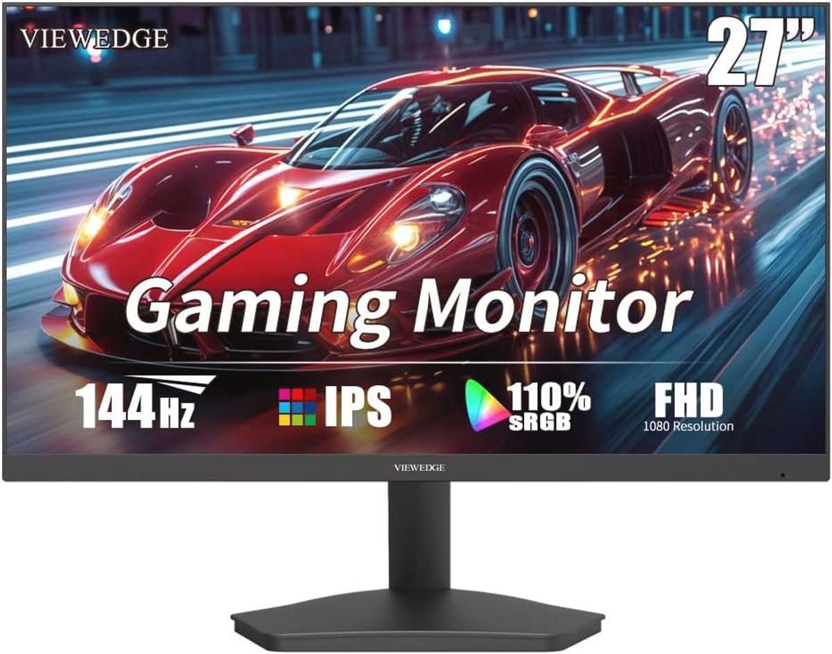 Viewedge Monitor da gioco da 27 pollici 144Hz - Full HD 1920x1080p, HDR 10, tempo di risposta di 1 ms. Prova il gioco come mai prima d'ora con il monitor da gioco da