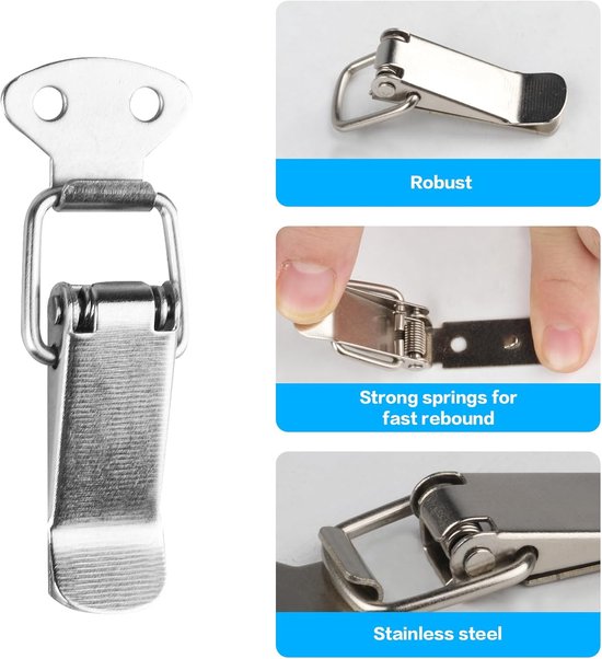 Rocker Spring Catch 10 Pcs Spring Loaded Rocker Locks - Tension Clasp - RVS Duck Billed ...