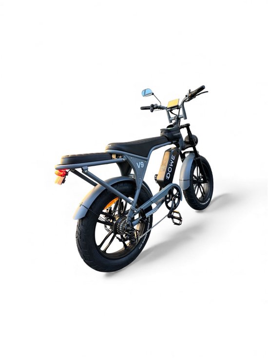 Dowe V9 Elektrische Fatbike Nardo Grijs - 250W - 25 Km/h - NFC - 17,5Ah Accu - Zonder gashendel - 100% legaal - Nardo grijze fatbike 2026 - Rijklaar - Range 60-100 km van Merkloos — afbeelding 3