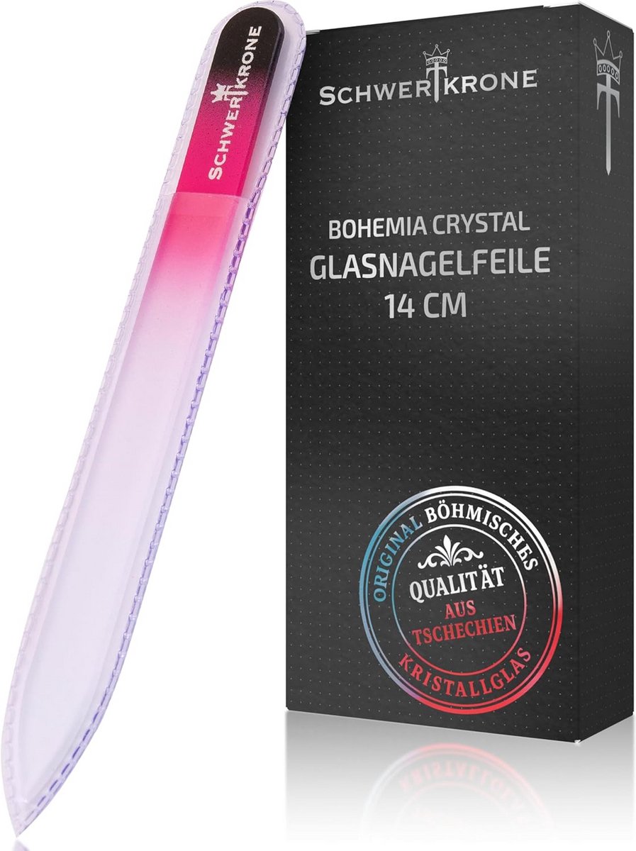 Kristallen glas nagelvijl 14 cm - duurzaam, hygiënisch en dubbelzijdig