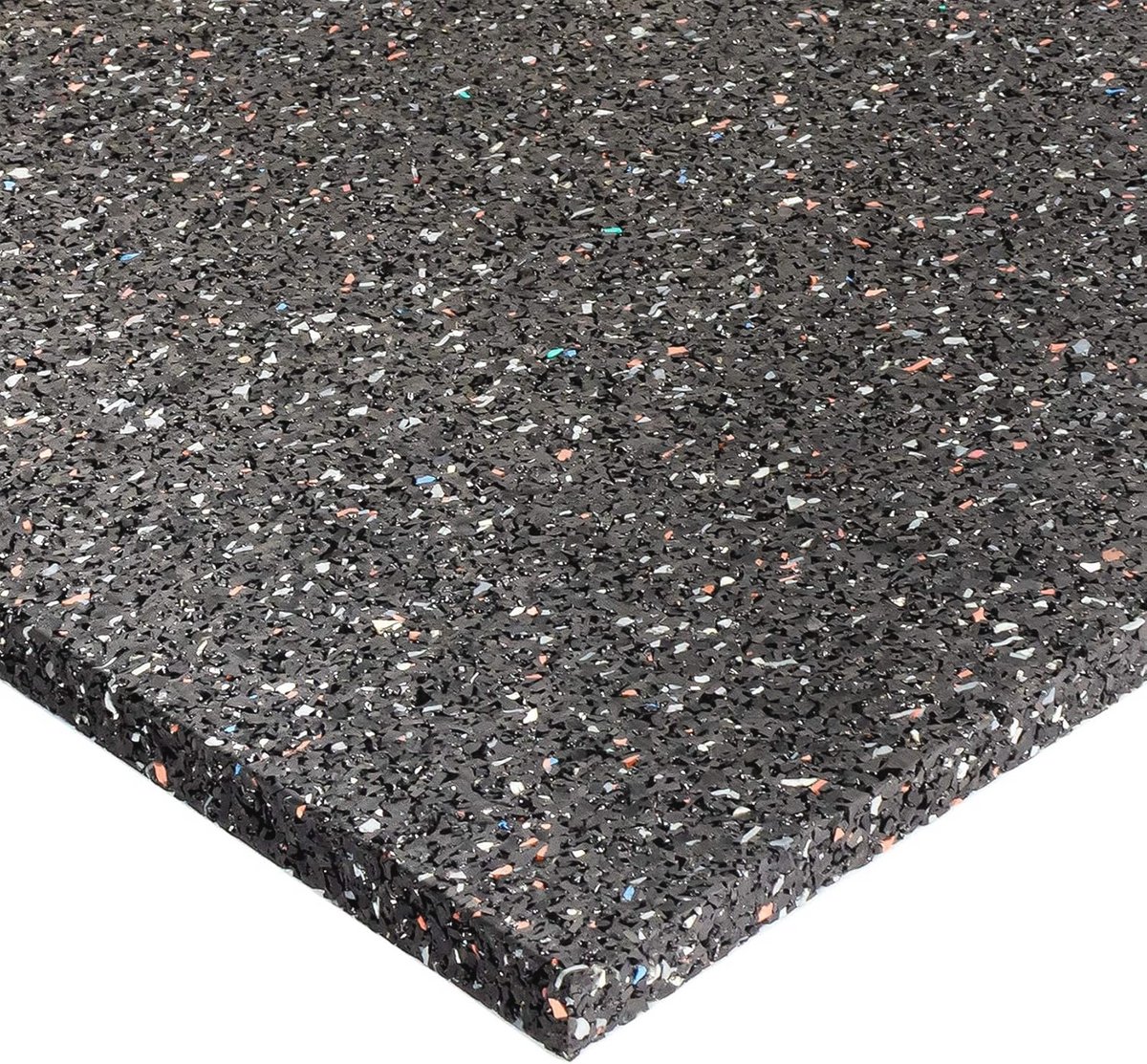 Antitrillingsmat en antislipmat voor bouwbescherming en sporttoestellen, rubber zwart 600 x 600 x 15 mm