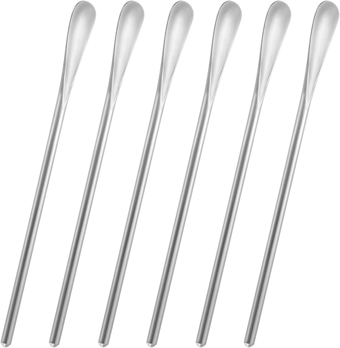Koffielepel en Cocktailroerder van Roestvrij Staal - 15,8 cm - Set van 6