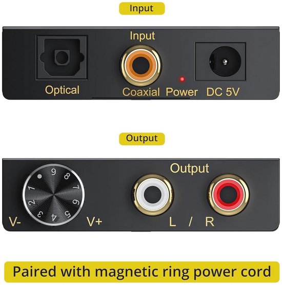 Optische naar RCA Converter - 5.1CH Dolby-AC3 Met Volumeregeling - DAC Decoder voor HDTV Blu-ray en PS4 — afbeelding 5