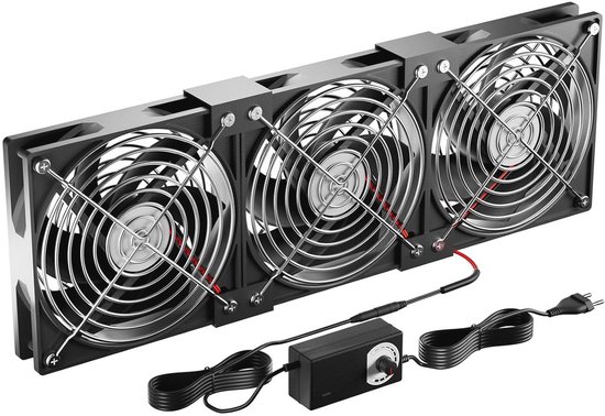 360 mm Behuizingsventilator met Traploze Toerentalregelaar - Stille en Krachtige PC Ventilator voor Computers en Elektronica