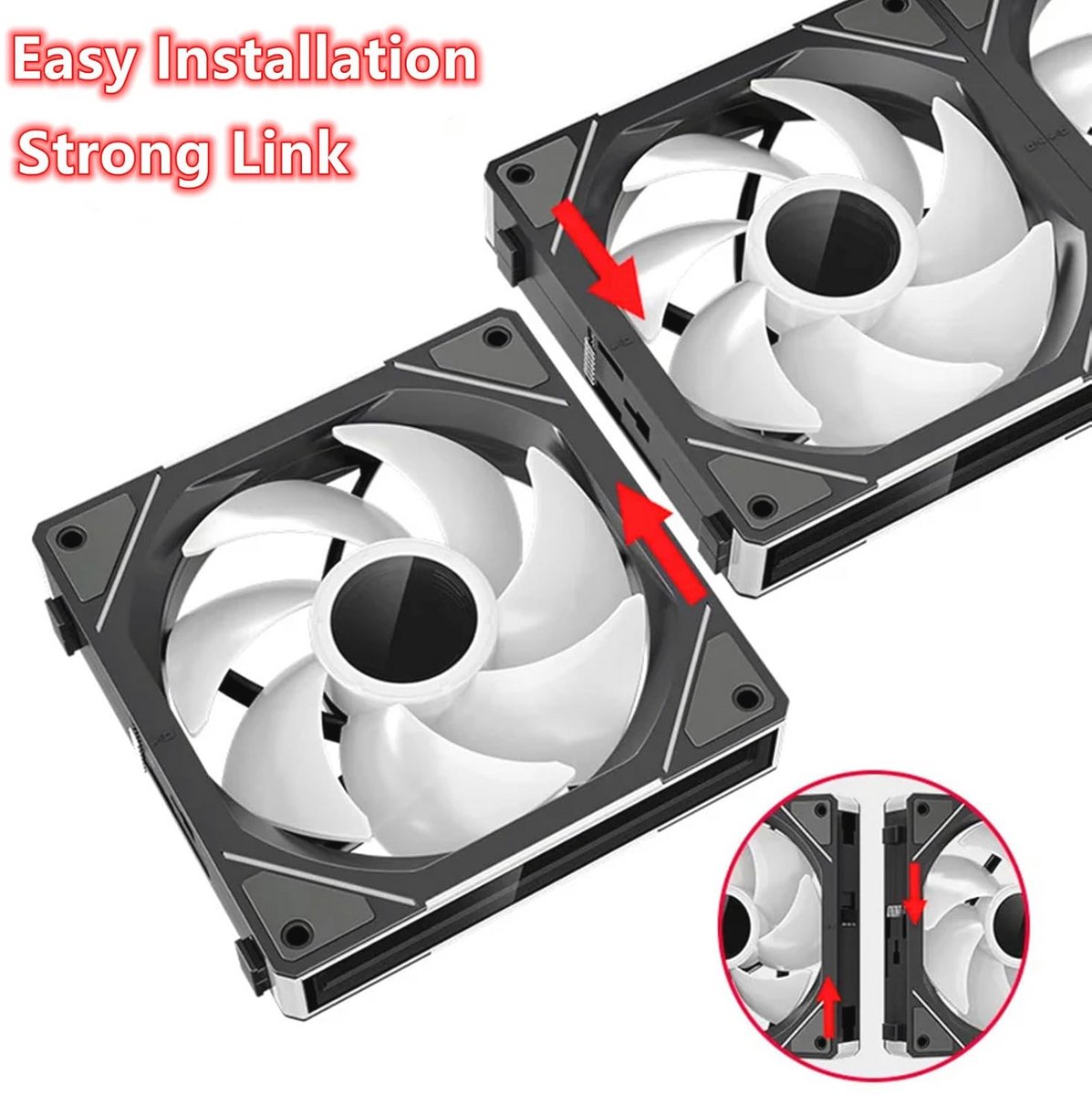 Universele RGB Ventilator met Omgekeerde Stroom - 120 mm ARGB - 3-Pack voor PC - Daisy Chain