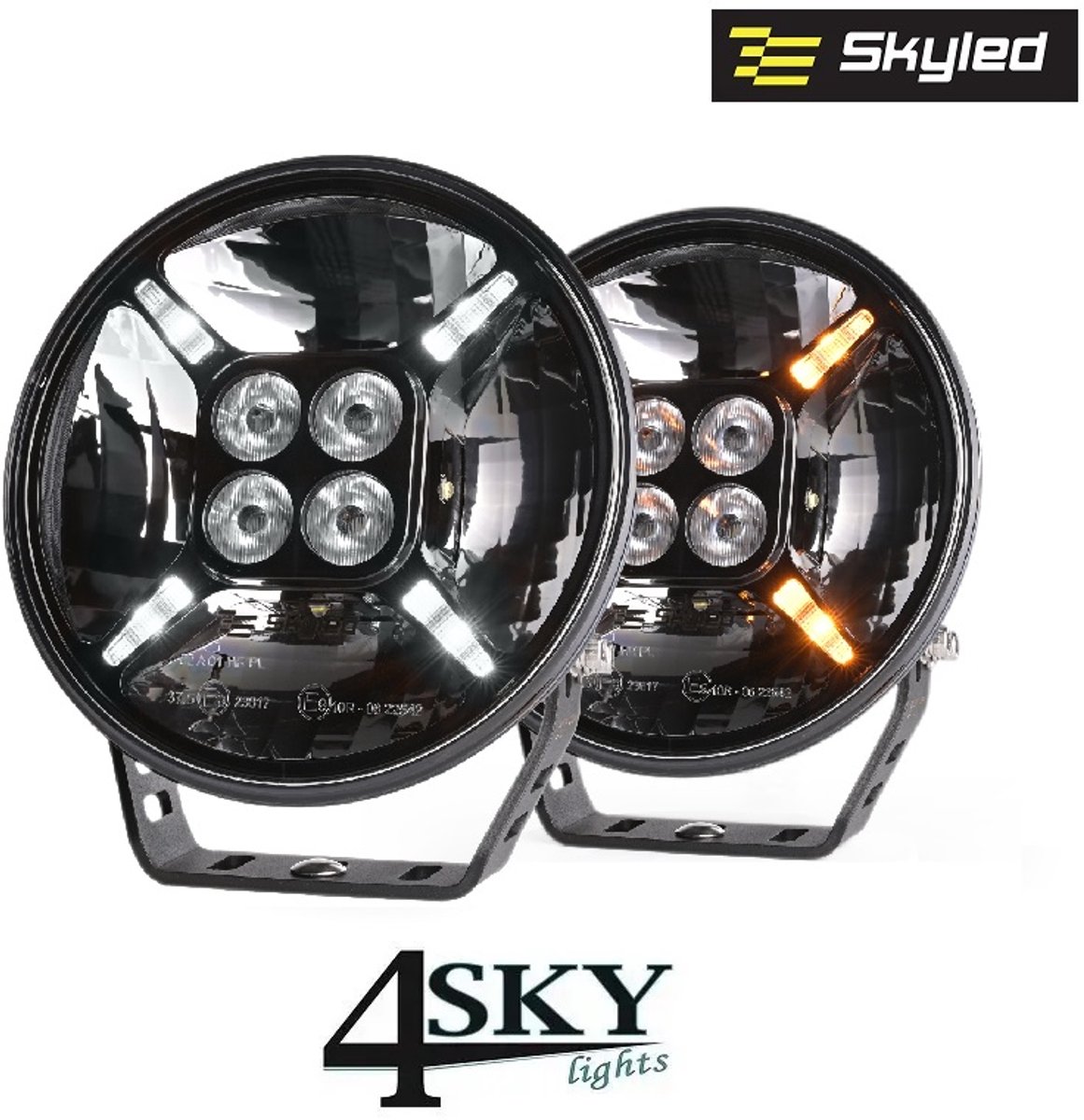 SKYLED Cosmo7X Led verstraler SKYLED IP69K drukwaterdicht positielicht wit/amber 6.000 Lumen 60 watt