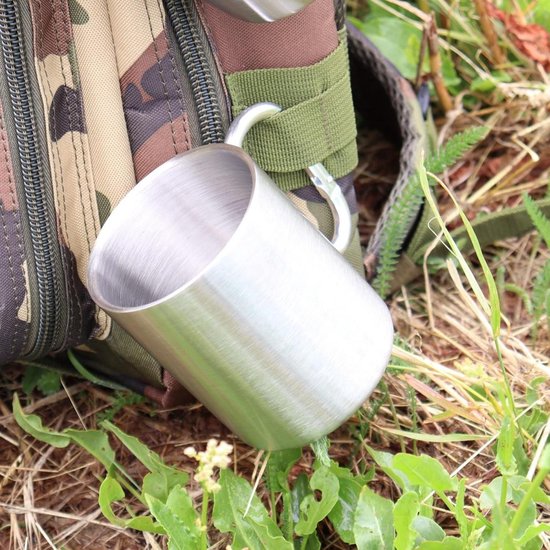 longziming -2x RVS Geïsoleerde Drinkbekers 300 ml - Met Karabijnhaak - Onbreekbare Koffiemokken - Lichtgewicht - Ideaal voor Wandelen, Kamperen & Outdoor — afbeelding 2