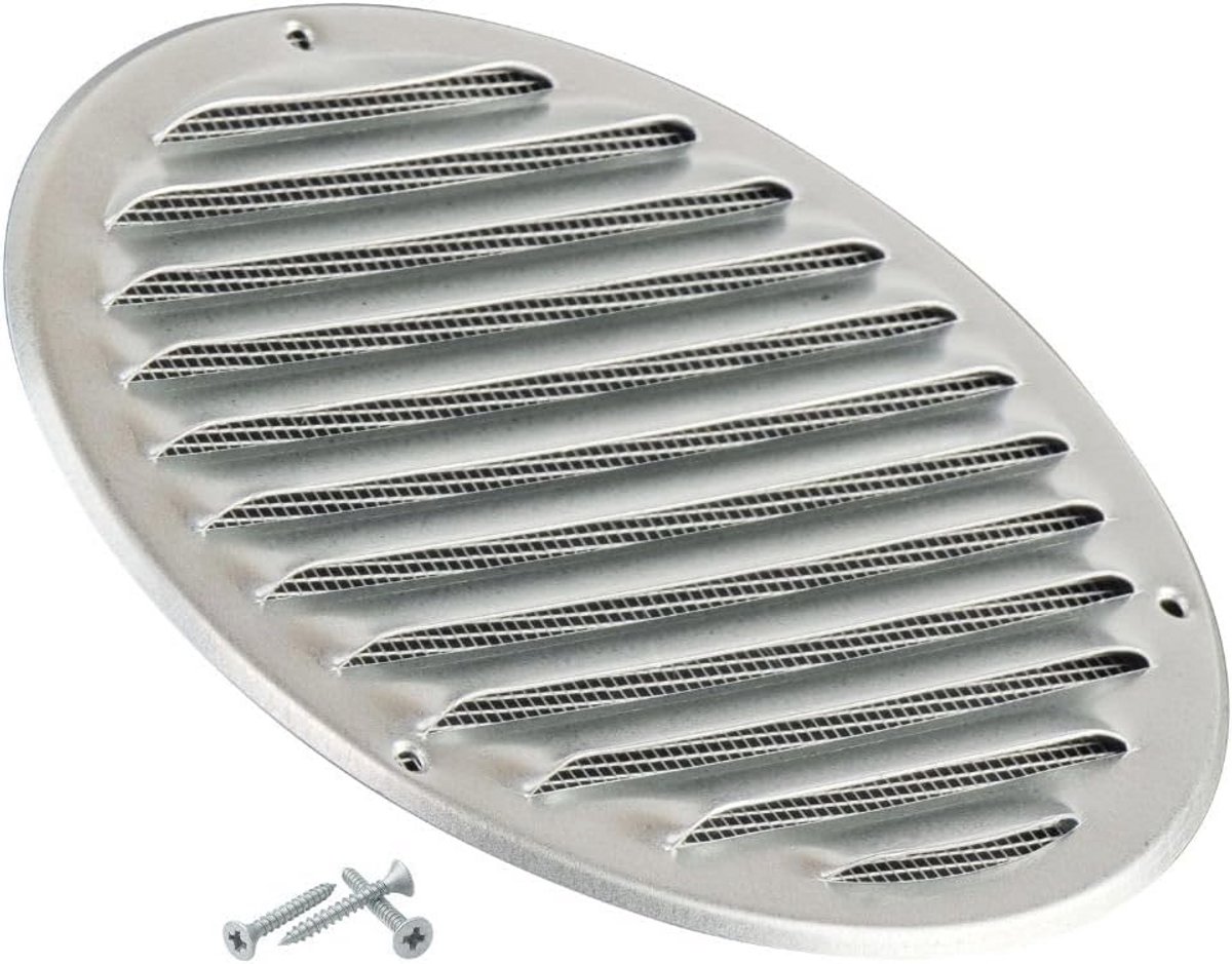 Rond Ventilatierooster 160mm - Verzinkt - Insectengaas - Luchtrooster