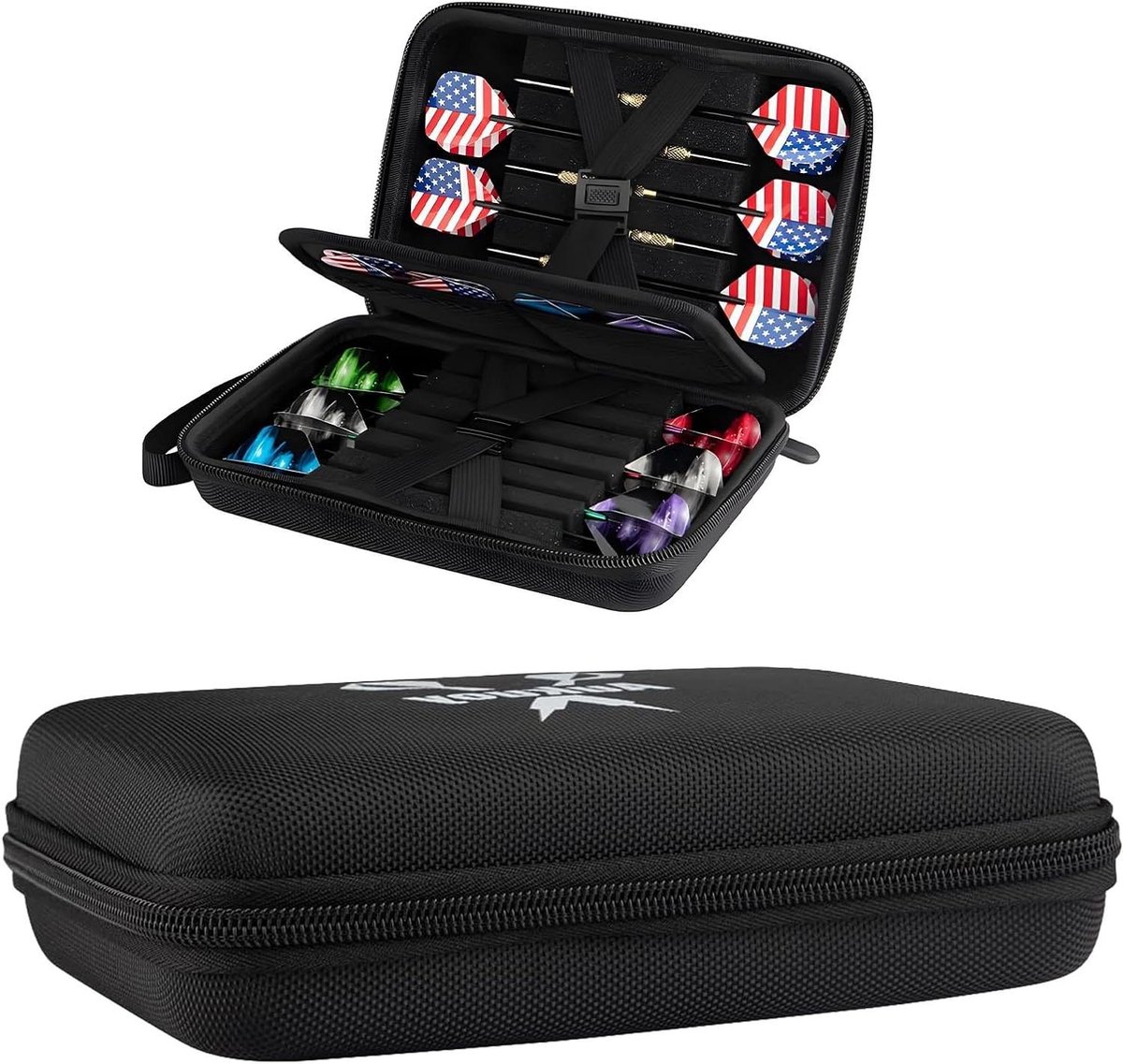 Allecta darttas zwart - opbergtas voor 12 darts en accessoires