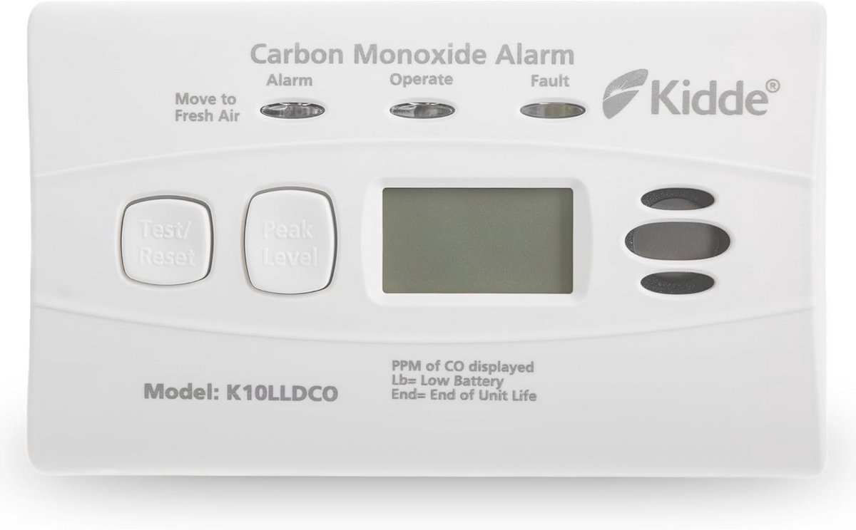Digitale Koolmonoxidemelder met 10 Jaar Batterij en Veiligheidsalarm