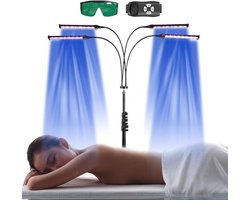 Zonnebank – 60W Gelaatsbruiner met 432 LED’s – Dual Wave 460/490 nm Lichttechnologie – Blauwe Licht Bruiner voor Thuis – Met Afstandsbediening & Zonnebril – Zwart