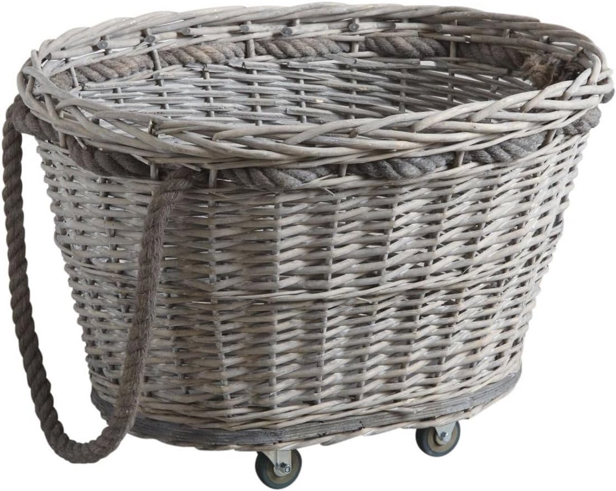 Houten Trolley met Wielen - Grijs - Multifunctioneel en Praktisch