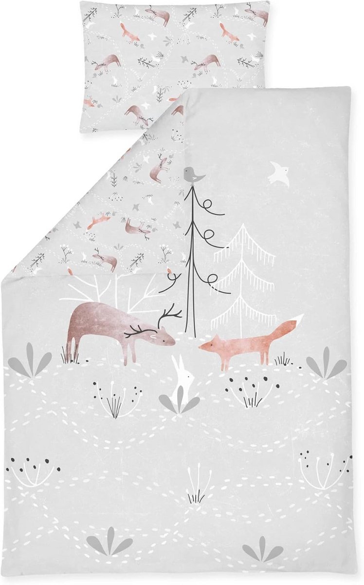 Kinderbeddengoedset 100% Katoen - Ademend en Allergievriendelijk - 100 x 135 cm + 40 x 60 cm