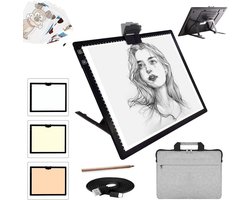 A3 Draagbare LED Light Pad met Standaard en Oplaadbare Batterij - Verstelbare Helderheid voor Tekenen, Schetsen en Diamant Schilderen