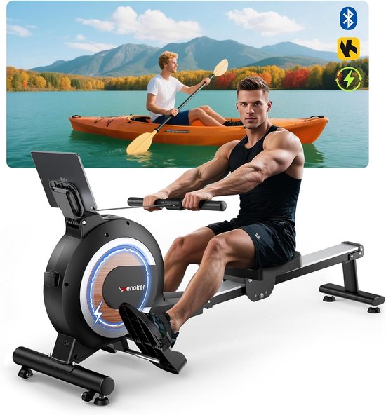 Skandika waterroeimachine Nytta - 45° tank, houten roeimachine voor thuis, opklapbaar, Kinomap Skandika waterroeimachine Nytta - 45° tank, houten roeimachine voor thuis, opklapbaar, Kinomap
