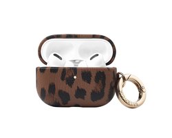 Selencia Sabi Case met panterprint - Hoesje geschikt voor AirPods Pro / Pro 2 / Pro 2 (2022) - Mocha Brown