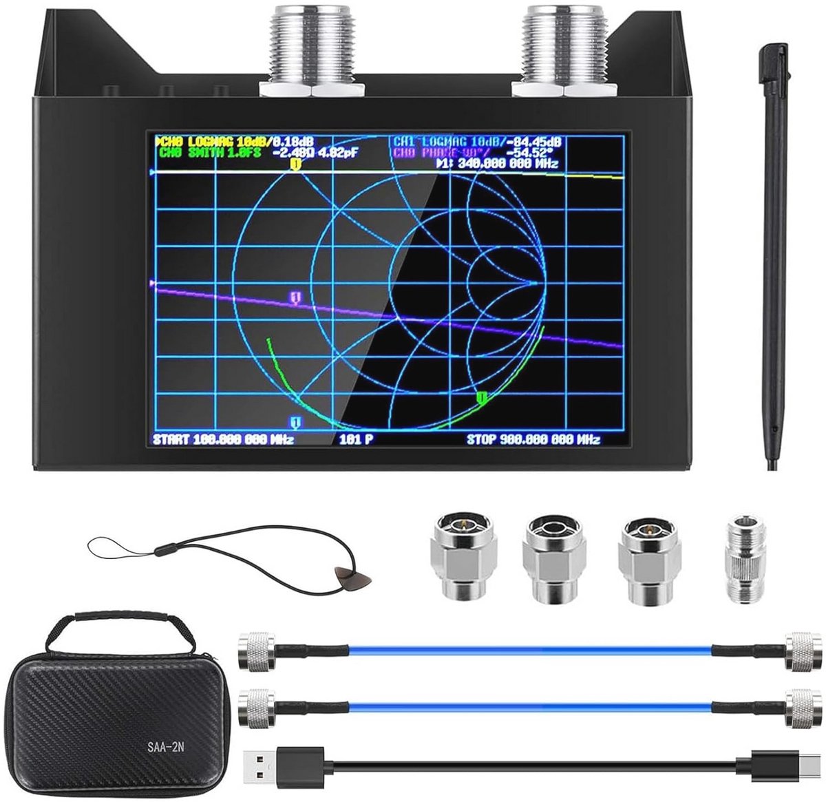 Netwerk Vector Analysator 50 KHz-3 GHz met Touchscreen, RF- en VSWR-metingen