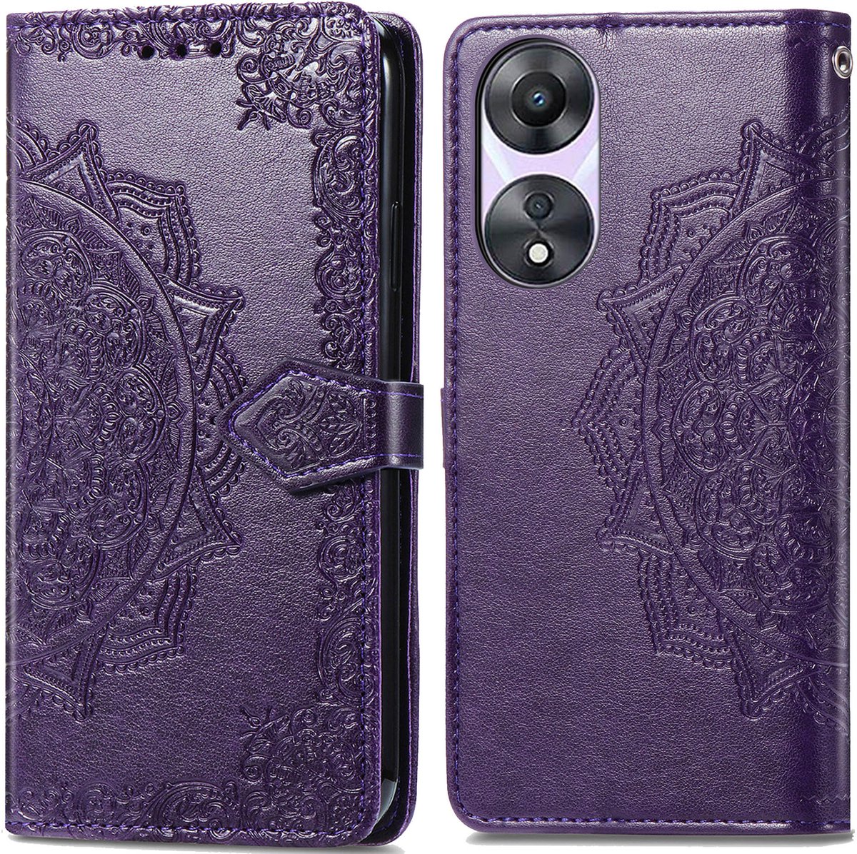 imoshion Hoesje - Geschikt voor Oppo A58 - Mandala Bookcase - Paars