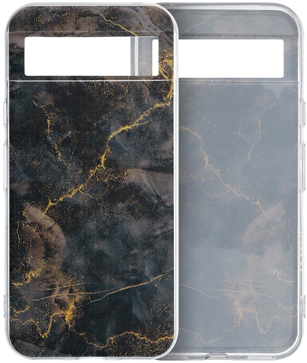 imoshion Hoesje - Geschikt voor Google Pixel 8a - Design hoesje verpakking - Black Marble