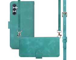 imoshion Hoesje - Geschikt voor Samsung Galaxy A34 (5G) - Bookcase met koord - Turquoise