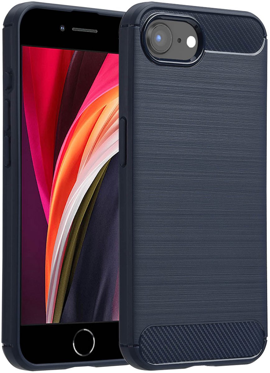 imoshion Hoesje - Geschikt voor Apple iPhone 17e / 16e - Brushed Backcover - Donkerblauw