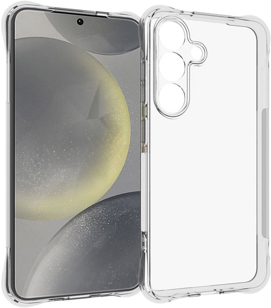 Shockproof siliconen hoesje Galaxy S25 transparant met verstevigde hoeken, schokbestendig, flexibel, slank design