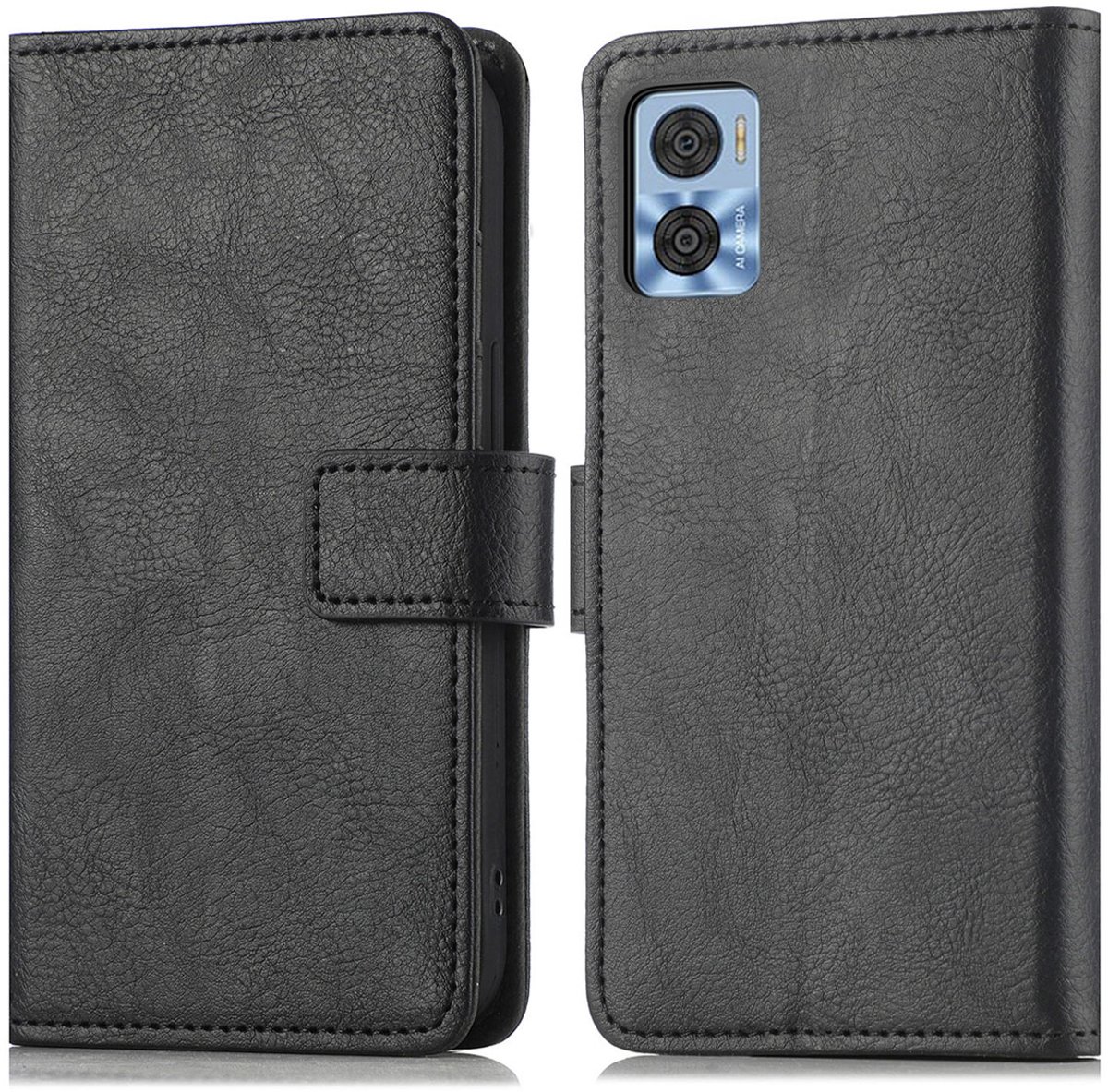 imoshion Hoesje - Geschikt voor Motorola Moto E22 - Luxe Bookcase - Zwart
