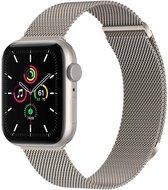 Milanees magnetisch bandje - Geschikt voor Apple Watch 1, 2, 3, 4, 5, 6, 7, 8, 9, 10, 11, SE, Ultra (2 / 3) - 44/45/46/49 mm - Sterrenlicht