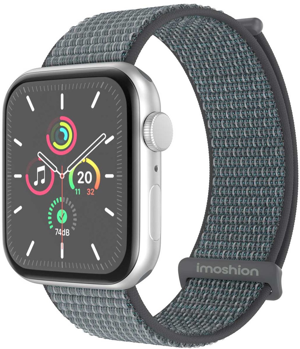 iMoshion Nylon⁺ bandje geschikt geschikt voor Apple Watch Series 1 / 2 / 3 / 4 / 5 / 6 / 7 / 8 / 9 / SE - 38 / 40 / 41 mm - Ash Green