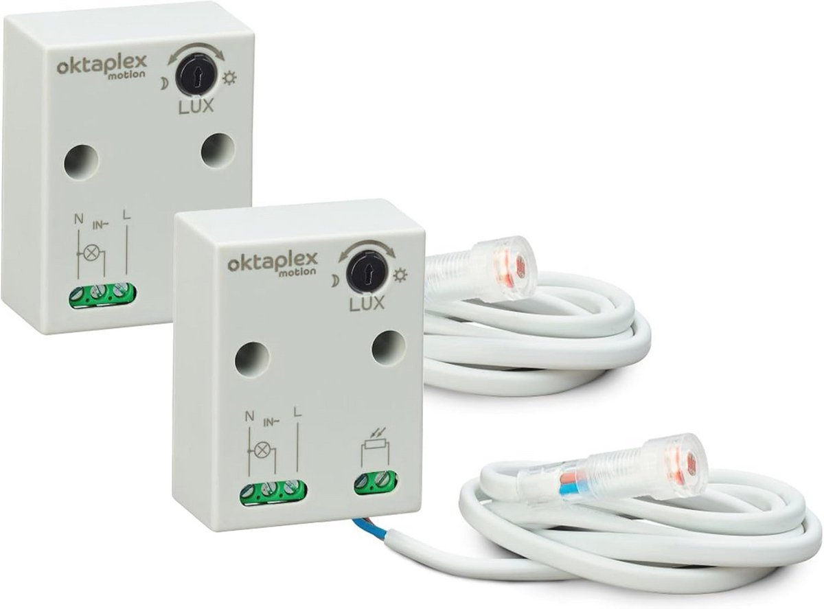 2 Stuks Roze Inbouw Schemerschakelaar Buiten met Externe Sensor IP65 230V