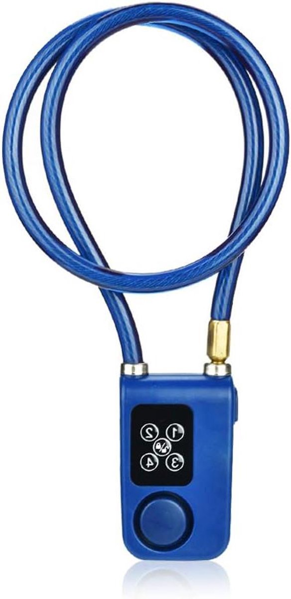 Allecta - Smart Keyless Alarm Hangslot voor fietsen en motorfietsen, waterdicht, blauw, anti-diefstal, 110db.