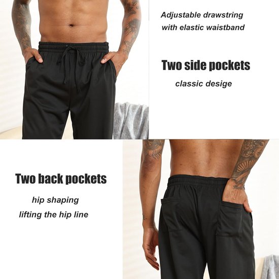 Heren Joggingbroek Ademende Lange Trainingsbroek voor Sport en Yoga — afbeelding 2