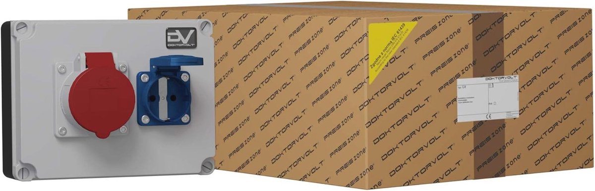 Industriële Stekkerdozen met Stroomverdeler en Stopcontacten 1x16A 1x230V