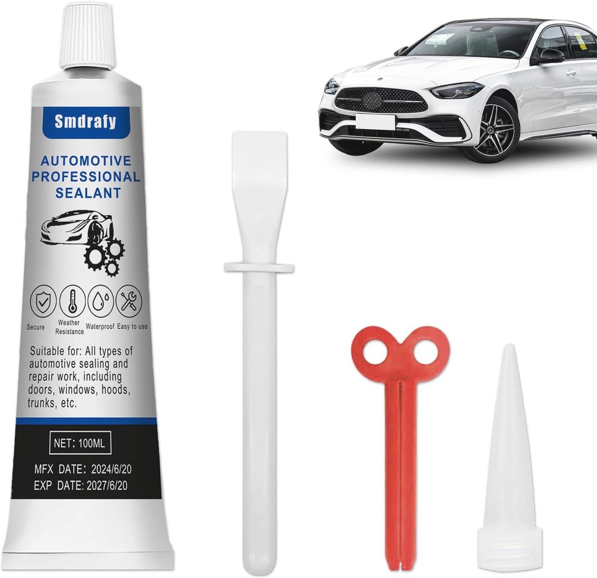 Zwarte siliconen afdichtmiddel voor auto - Hoge temperatuurbestendigheid, 100 ml