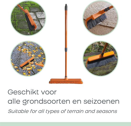 Buitenbezem met uittrekbare handgreep en gebogen borstel voor alle seizoenen — afbeelding 5