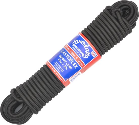 10MM LASTOFLEX Bungee Cord Zwart - Duurzaam en Sterk Koord voor Vrijetijd en Doe-Het-Zelf — afbeelding 2