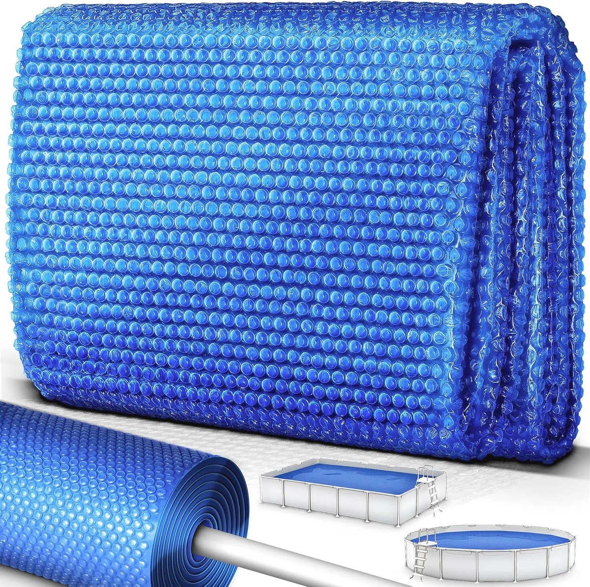 Zwembad Zonnefolie - Solar Cover Zwembad - Water Verwarmen - Op Maat Te Snijden - 305 x 305 cm - Blauw