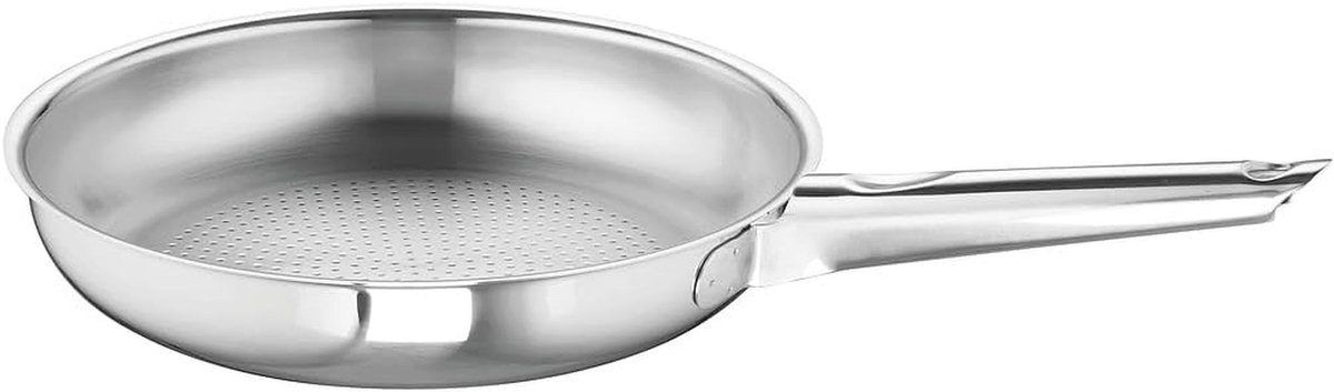 Braadpan 24 cm van roestvrij staal, zilver
