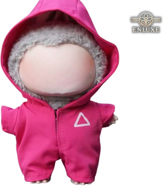Roze Poppenkleding - Met Overall van Inspired by Squid Game - Cool & Stoer - Geschikt voor Labubu van Merkloos — afbeelding 4