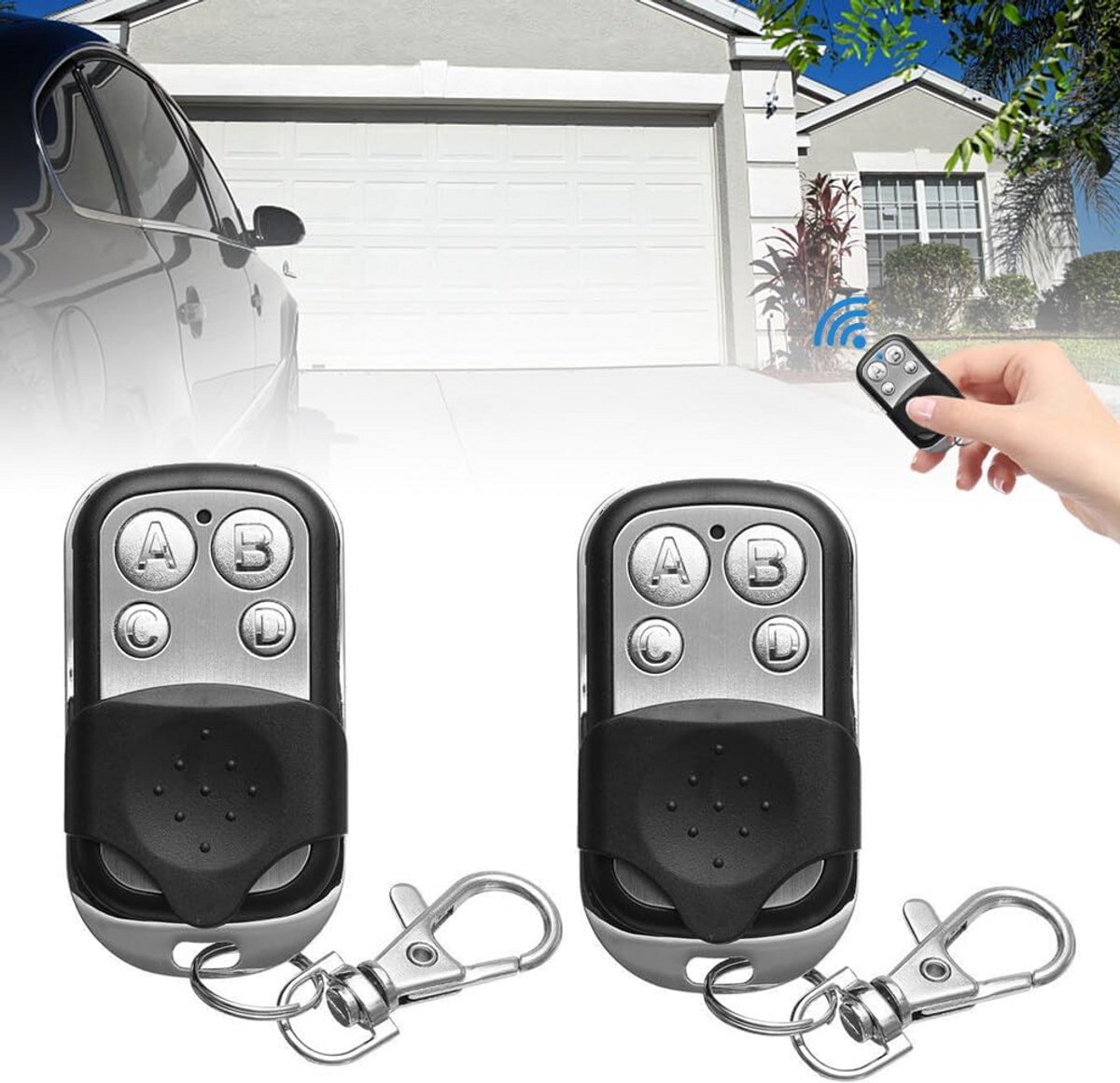 Universele garagedeur afstandsbediening 433 MHz - 2 stuks