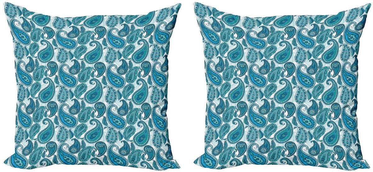 ABAKUHAUS Paisley Kussenhoes 2x45x45 – Dubbelzijdig Digitaldruk – Mikrofaser