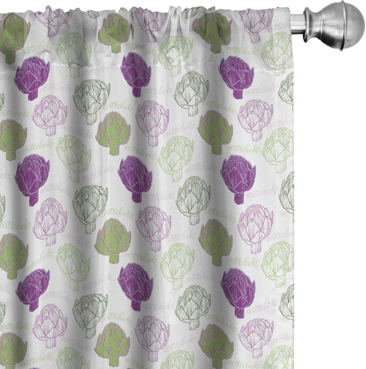 ABAKUHAUS Artisjok – Gordijnen – 2x75x175 cm – Microvezel – Lindegroen/Violet Lindgrün